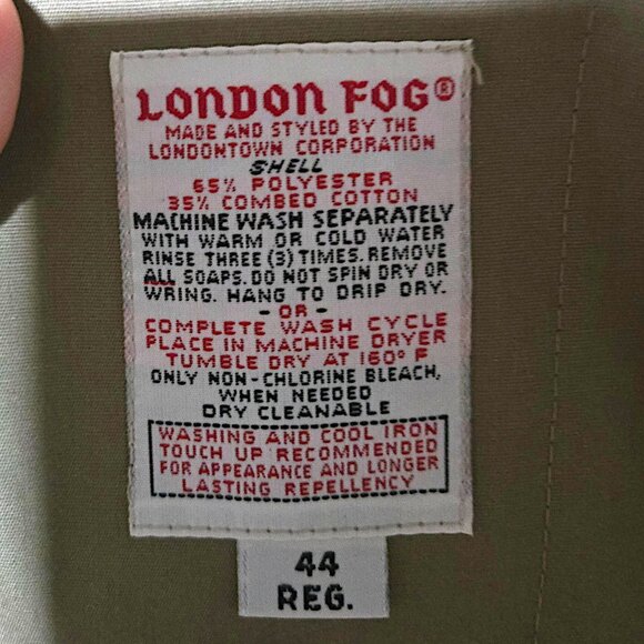 London Fog Men’s Coat 44R – Gray Poly/Cotton Shell, 3M Thinsulate Zip Liner - Picture 5 of 7